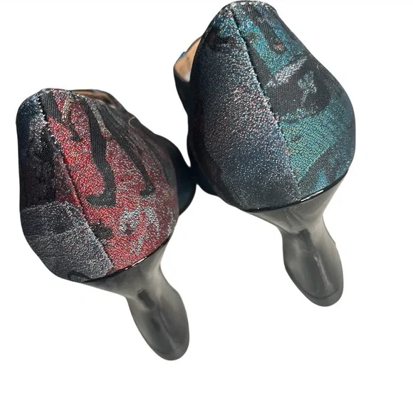 JOHN FLUEVOG Shiloh JF Tapestry Patent Leather Mary Jane Shoes Heels Size 8 - Picture 5 of 11